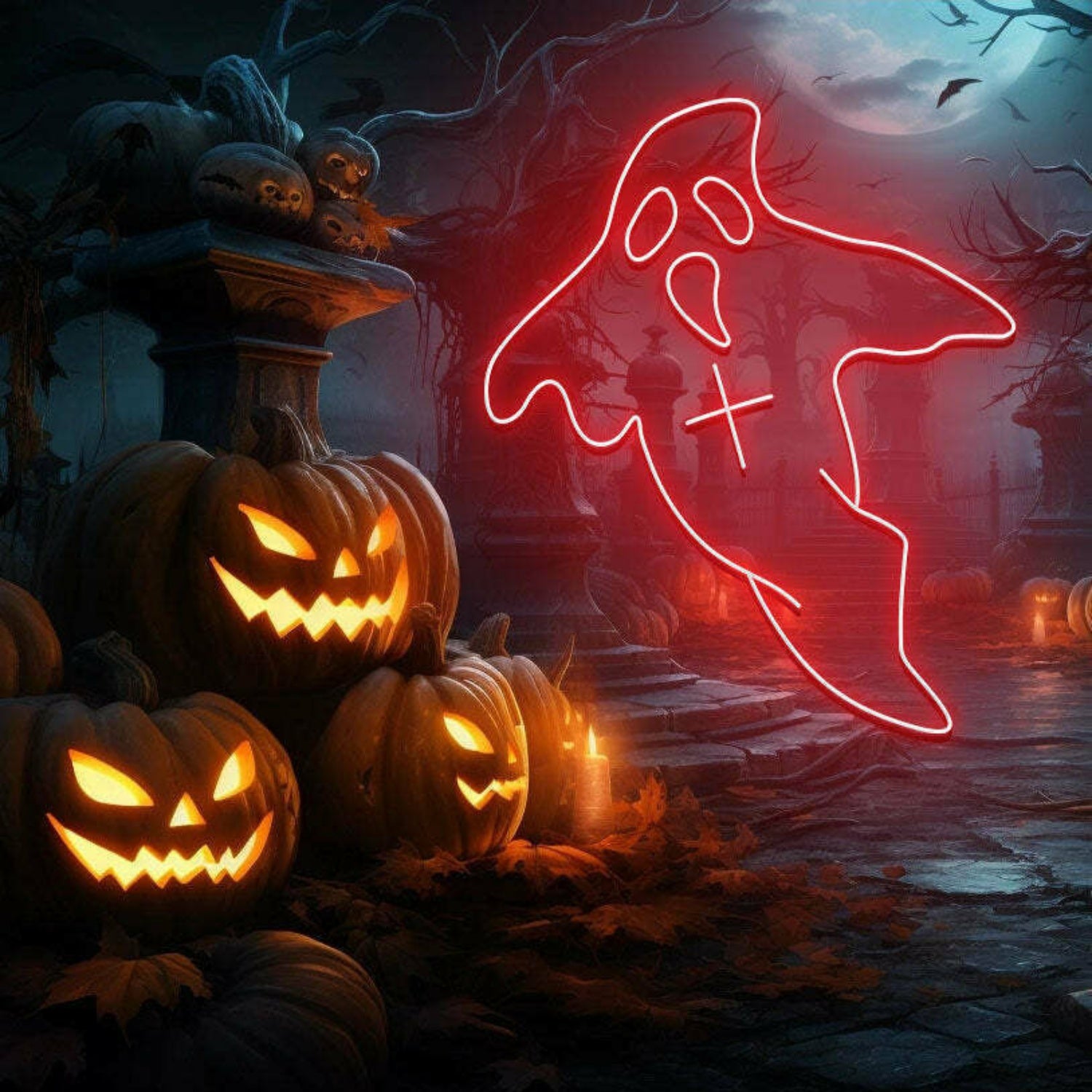 Halloween Ghost Neon Signled Ghost Neon Sign | Shineneon