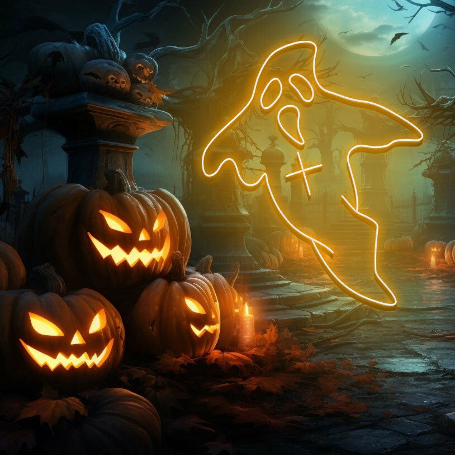 Halloween Ghost Neon Signled Ghost Neon Sign | Shineneon