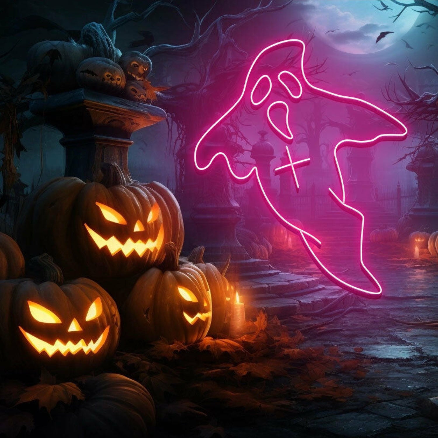 Halloween Ghost Neon Signled Ghost Neon Sign | Shineneon