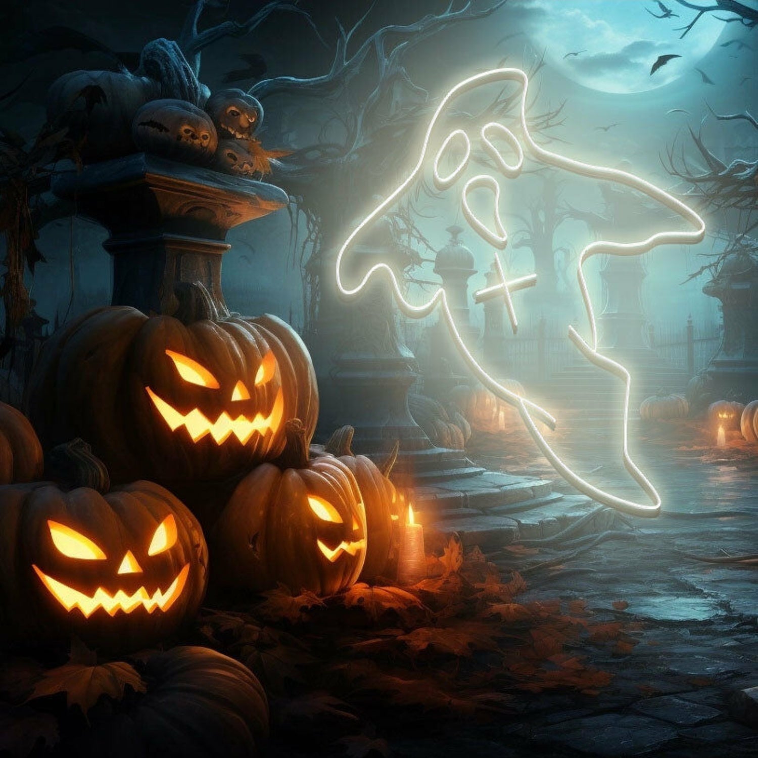 Halloween Ghost Neon Signled Ghost Neon Sign | Shineneon