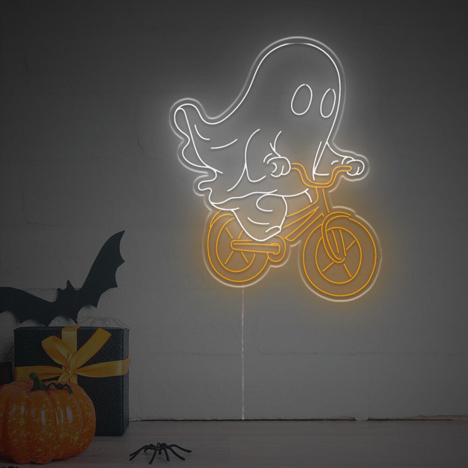 Halloween Ghost On A Bicycle Led Neon Sign | Shineneon