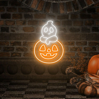 Halloween Ghost Pumpkin Neon Sign | Shineneon