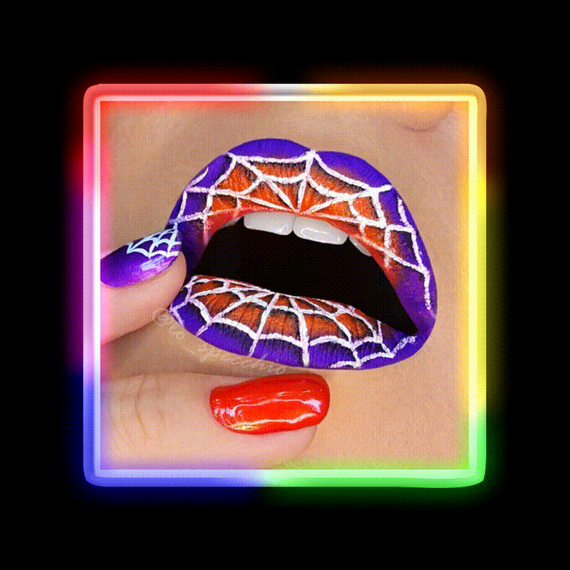 Halloween Lip And Nail Art Nail Salon Led Neon Sign Rgb Color - LED neon sign close-up detail