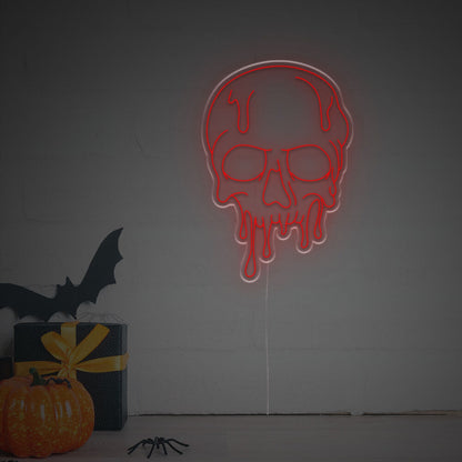 Halloween Melting Skull Head Led Neon Sign | Shineneon