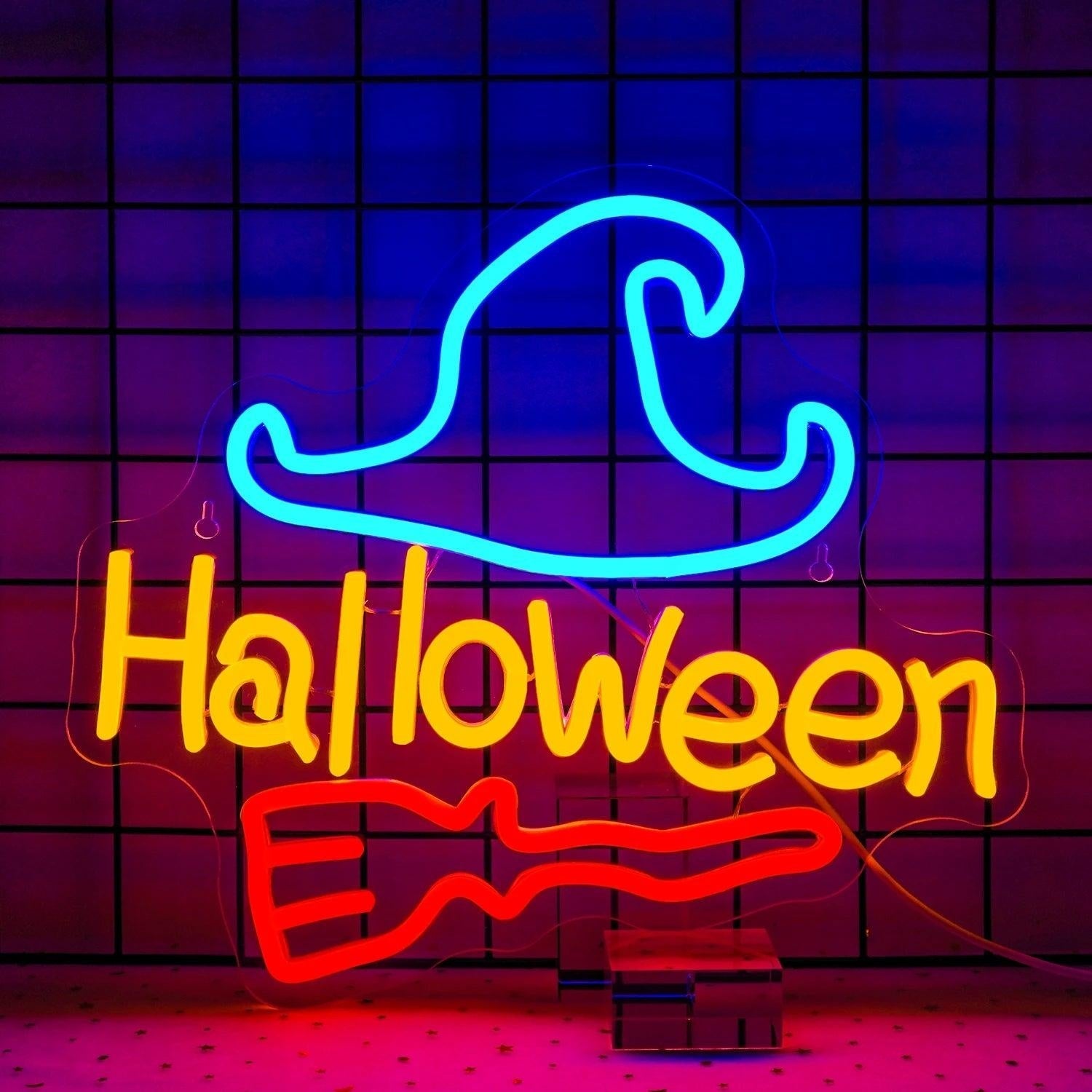 Halloween Multicolor Witch Bat Led Neon Sign For Party Decor - Shineneon