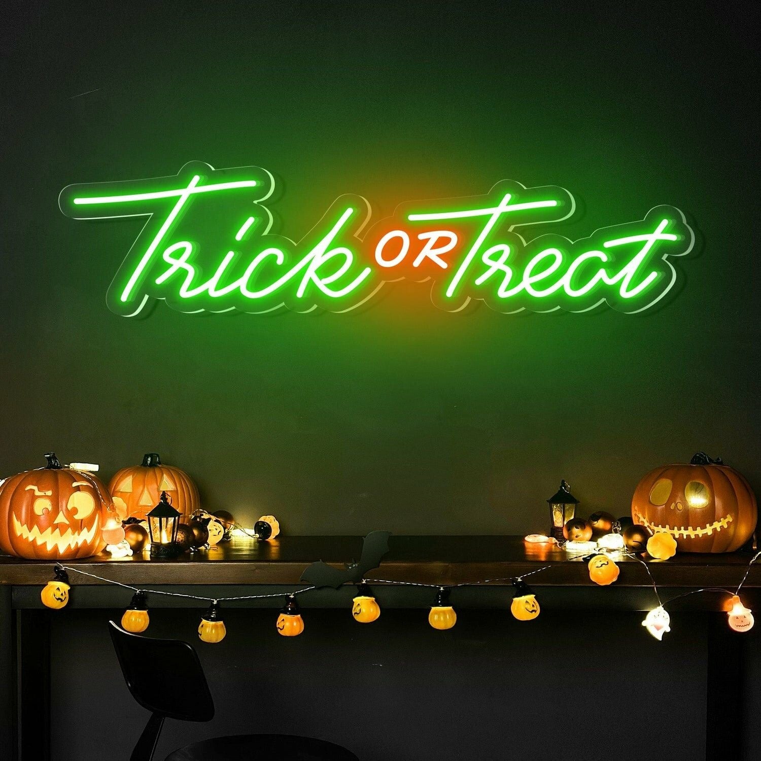 Halloween Party With Trick Or Treat Words Neon Sign | Shineneon
