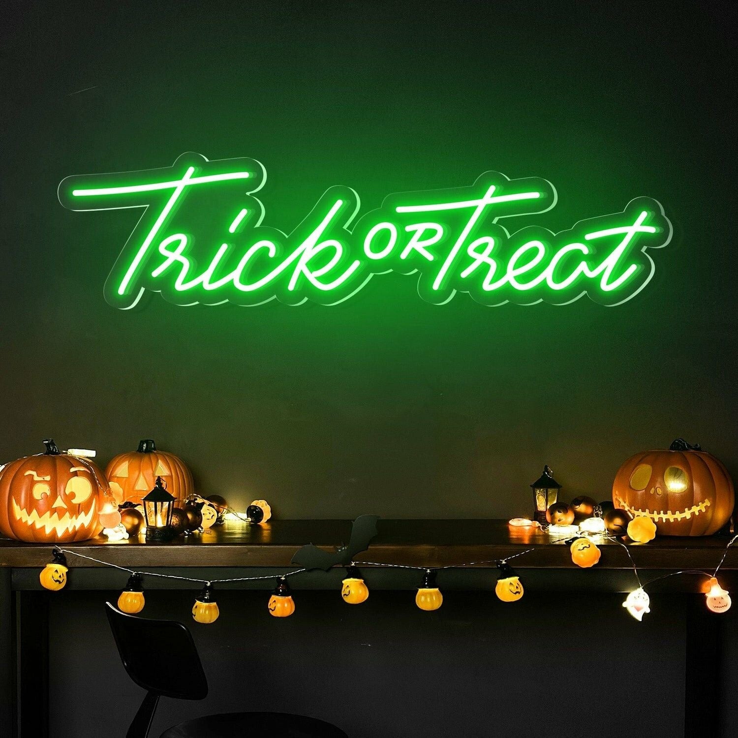Halloween Party With Trick Or Treat Words Neon Sign | Shineneon