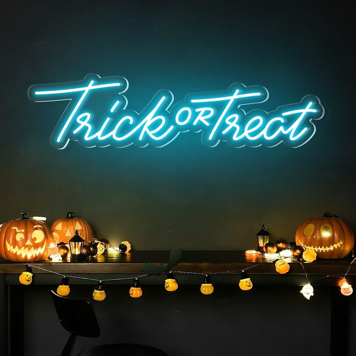 Halloween Party With Trick Or Treat Words Neon Sign | Shineneon