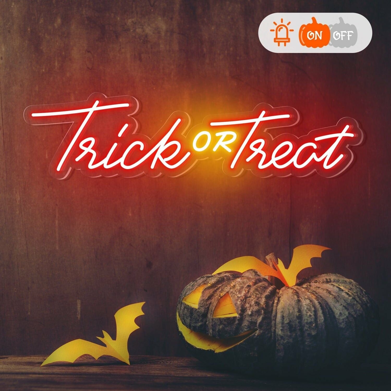Halloween Party With Trick Or Treat Words Neon Sign | Shineneon