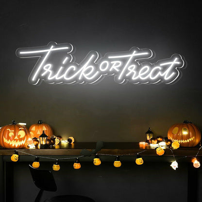 Halloween Party With Trick Or Treat Words Neon Sign | Shineneon