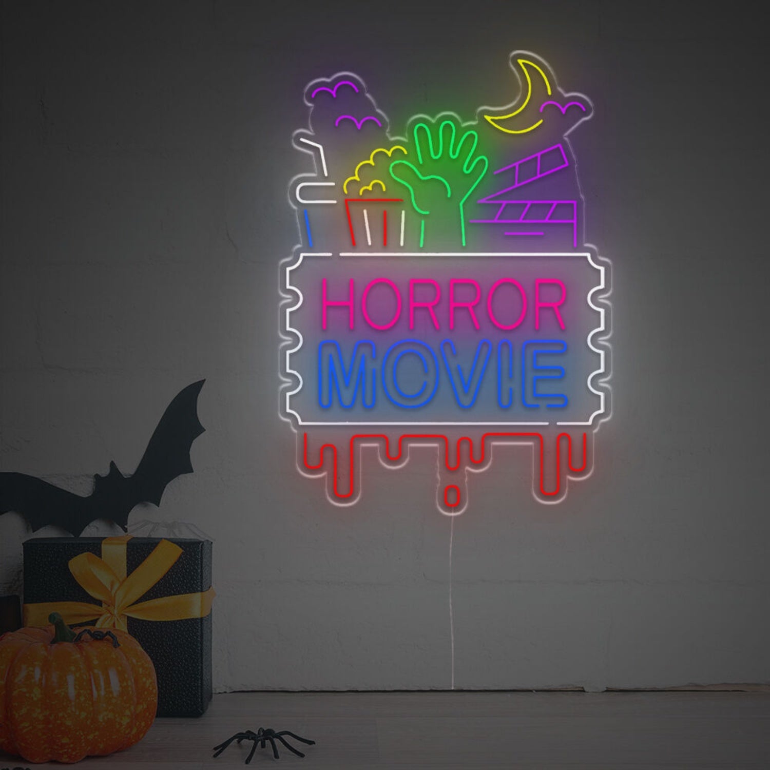 Halloween Party With Zombie Hand Led Neon Sign | Shineneon