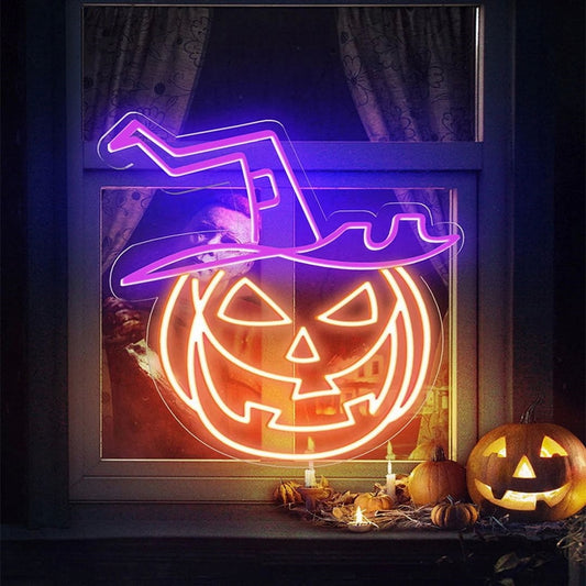 Halloween Pumpkin Led Sign Business Neon Signs Wall Art