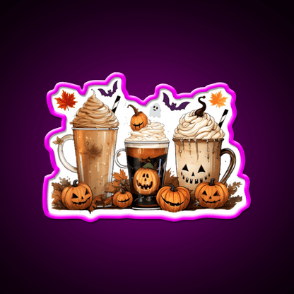 Halloween Pumpkin Spice Latte Coffee Cafe Led Neon Sign Espresso Bar Art Rgb Color - Shineneon
