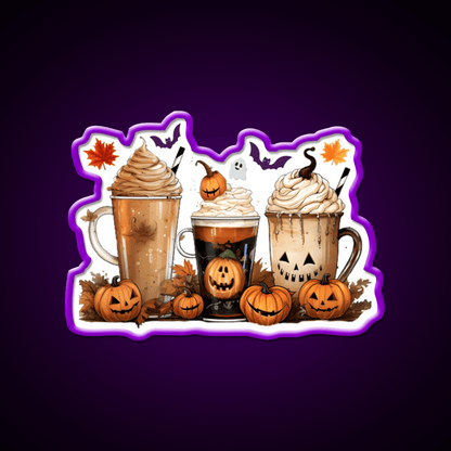 Halloween Pumpkin Spice Latte Coffee Cafe Led Neon Sign Espresso Bar Art Rgb Color - Shineneon