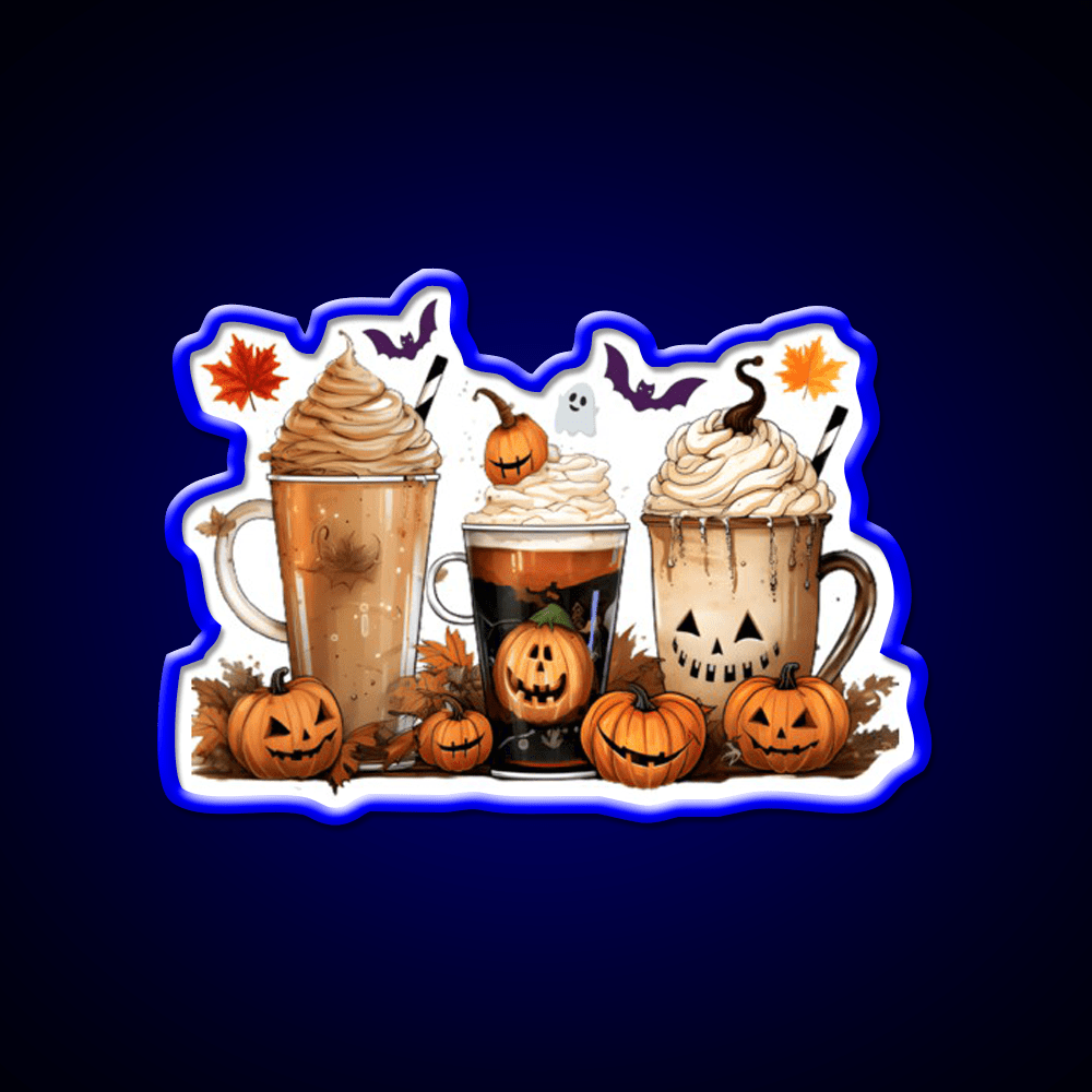 Halloween Pumpkin Spice Latte Coffee Cafe Led Neon Sign Espresso Bar Art Rgb Color - Shineneon