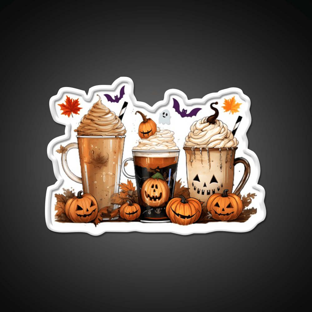 Halloween Pumpkin Spice Latte Coffee Cafe Led Neon Sign Espresso Bar Art Rgb Color - Shineneon