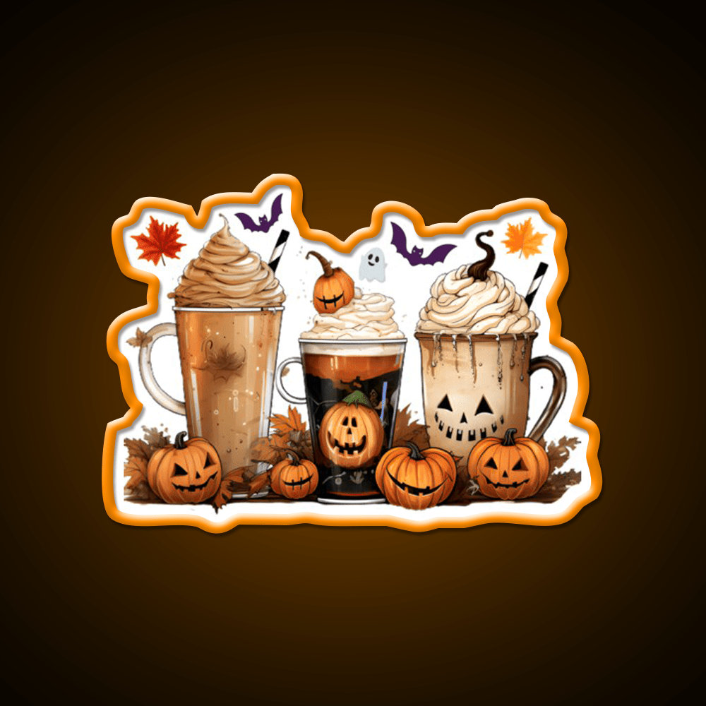 Halloween Pumpkin Spice Latte Coffee Cafe Led Neon Sign Espresso Bar Art Rgb Color - Shineneon