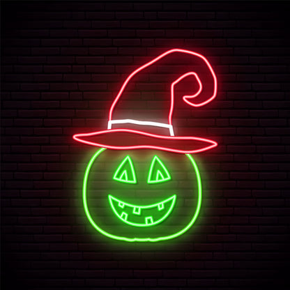 Halloween Pumpkin With Hat And Smile Neon Sign | Shineneon