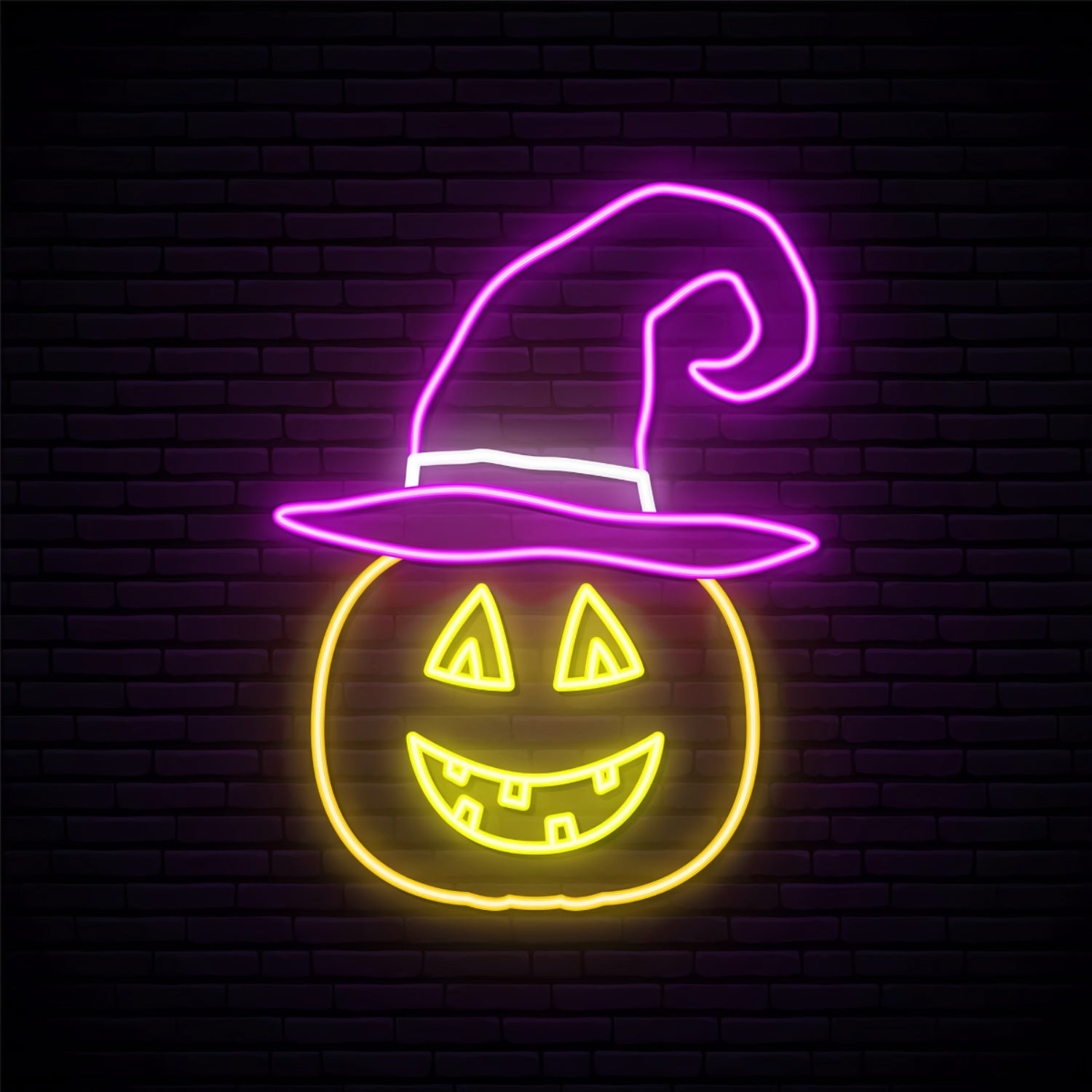 Halloween Pumpkin With Hat And Smile Neon Sign | Shineneon