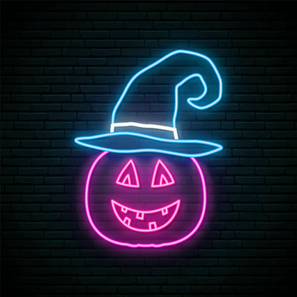 Halloween Pumpkin With Hat And Smile Neon Sign | Shineneon