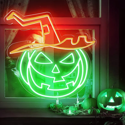 Halloween Pumpkin With Hat Neon Sign | Shineneon