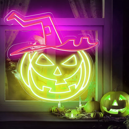 Halloween Pumpkin With Hat Neon Sign | Shineneon