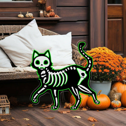 Halloween Skeleton Cat Led Neon Sign | Shineneon