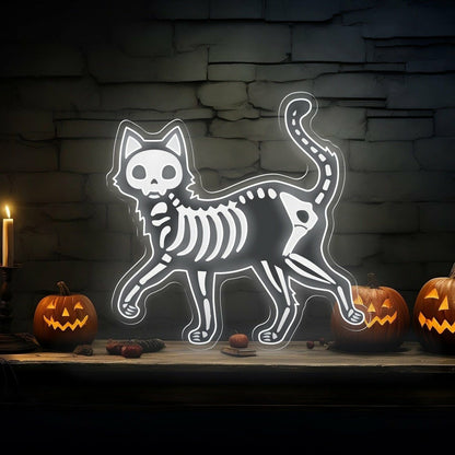 Halloween Skeleton Cat Led Neon Sign | Shineneon