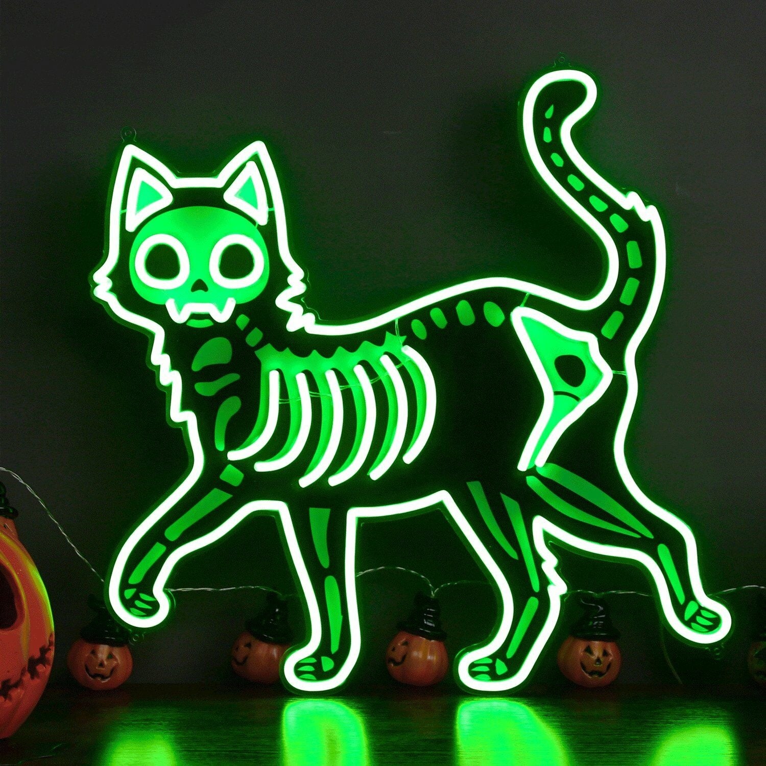 Halloween Skeleton Cat Led Neon Sign | Shineneon