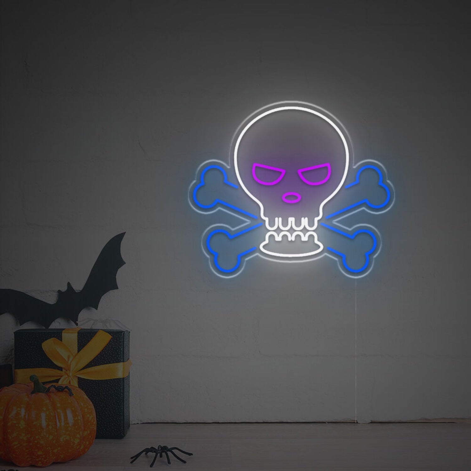 Halloween Skull Head And Bone Led Neon Sign | Shineneon