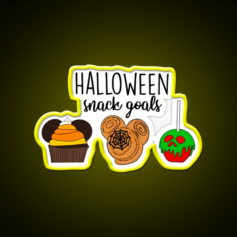 Halloween Snack Goals Snack Food Led Neon Sign Rgb Color - Custom LED neon sign front view