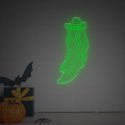 Halloween Tall Ghost With Hat Led Neon Sign | Shineneon