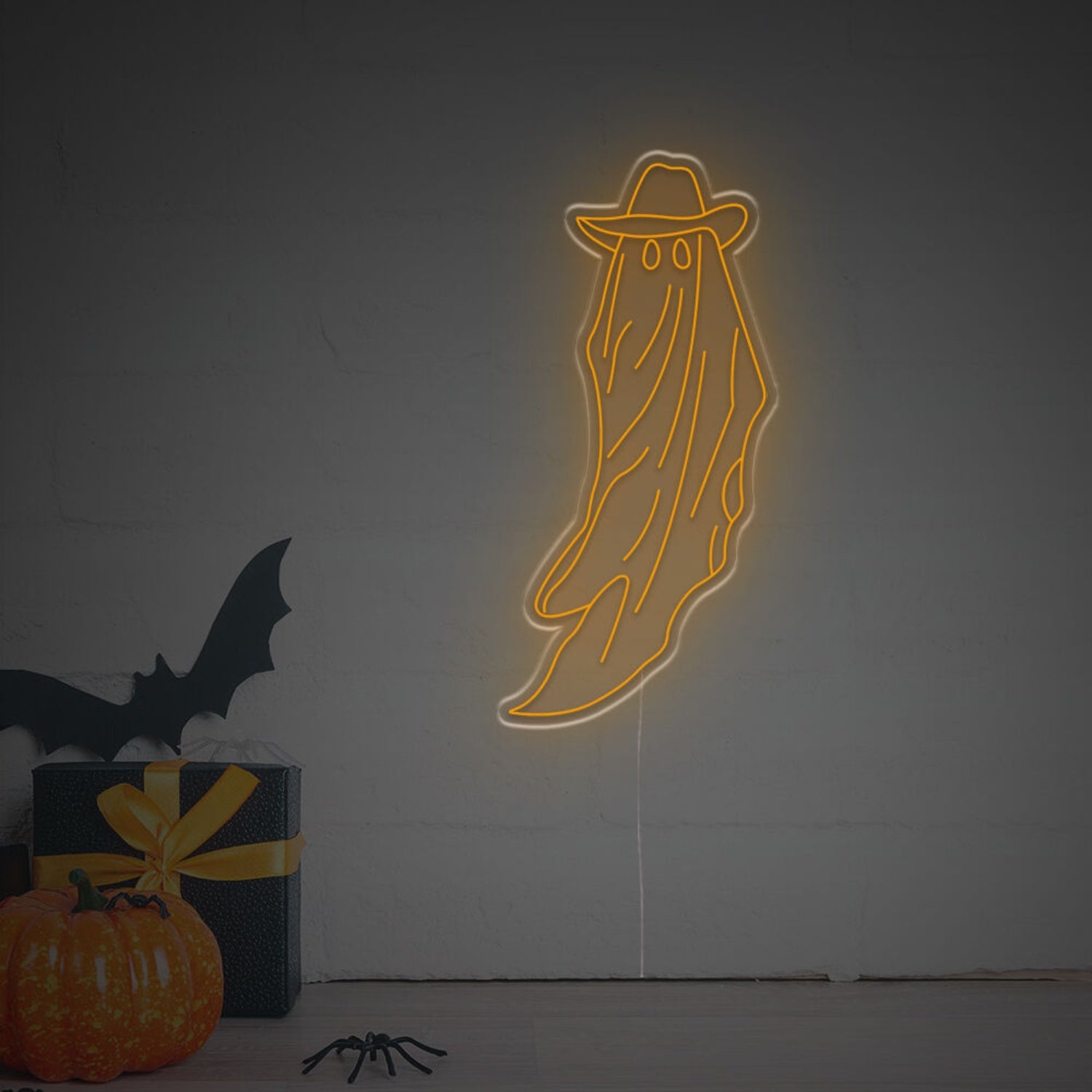 Halloween Tall Ghost With Hat Led Neon Sign | Shineneon