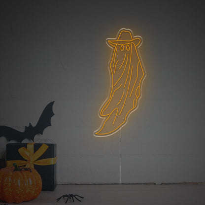 Halloween Tall Ghost With Hat Led Neon Sign | Shineneon