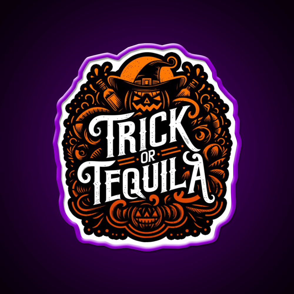 Halloween Trick Or Tequila Party Drink Tequila Led Neon Sign Rgb Color - Shineneon