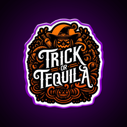 Halloween Trick Or Tequila Party Drink Tequila Led Neon Sign Rgb Color - Shineneon