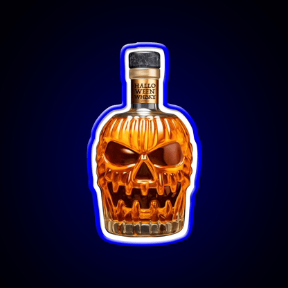 Halloween Whisky Pumpkin Bottle Whiskey Drink Bar Led Neon Sign Rgb Color - Shineneon