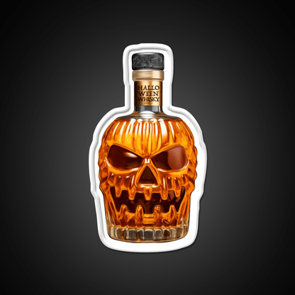 Halloween Whisky Pumpkin Bottle Whiskey Drink Bar Led Neon Sign Rgb Color - Shineneon
