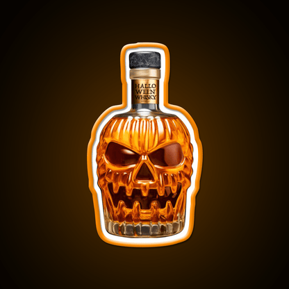 Halloween Whisky Pumpkin Bottle Whiskey Drink Bar Led Neon Sign Rgb Color - Shineneon