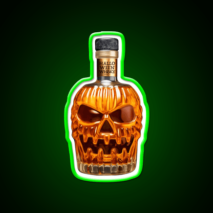 Halloween Whisky Pumpkin Bottle Whiskey Drink Bar Led Neon Sign Rgb Color - Shineneon