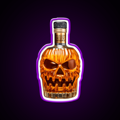 Halloween Whisky Pumpkin Bottle Whiskey Drink Bar Led Neon Sign Rgb Color - Shineneon