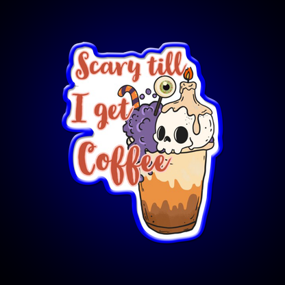 Halloween With Coffee Vibes Cafe Led Neon Sign Espresso Bar Art Rgb Color