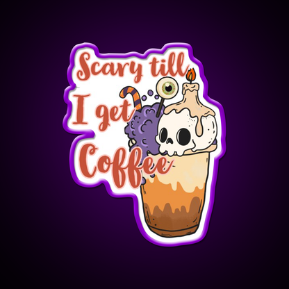 Halloween With Coffee Vibes Cafe Led Neon Sign Espresso Bar Art Rgb Color