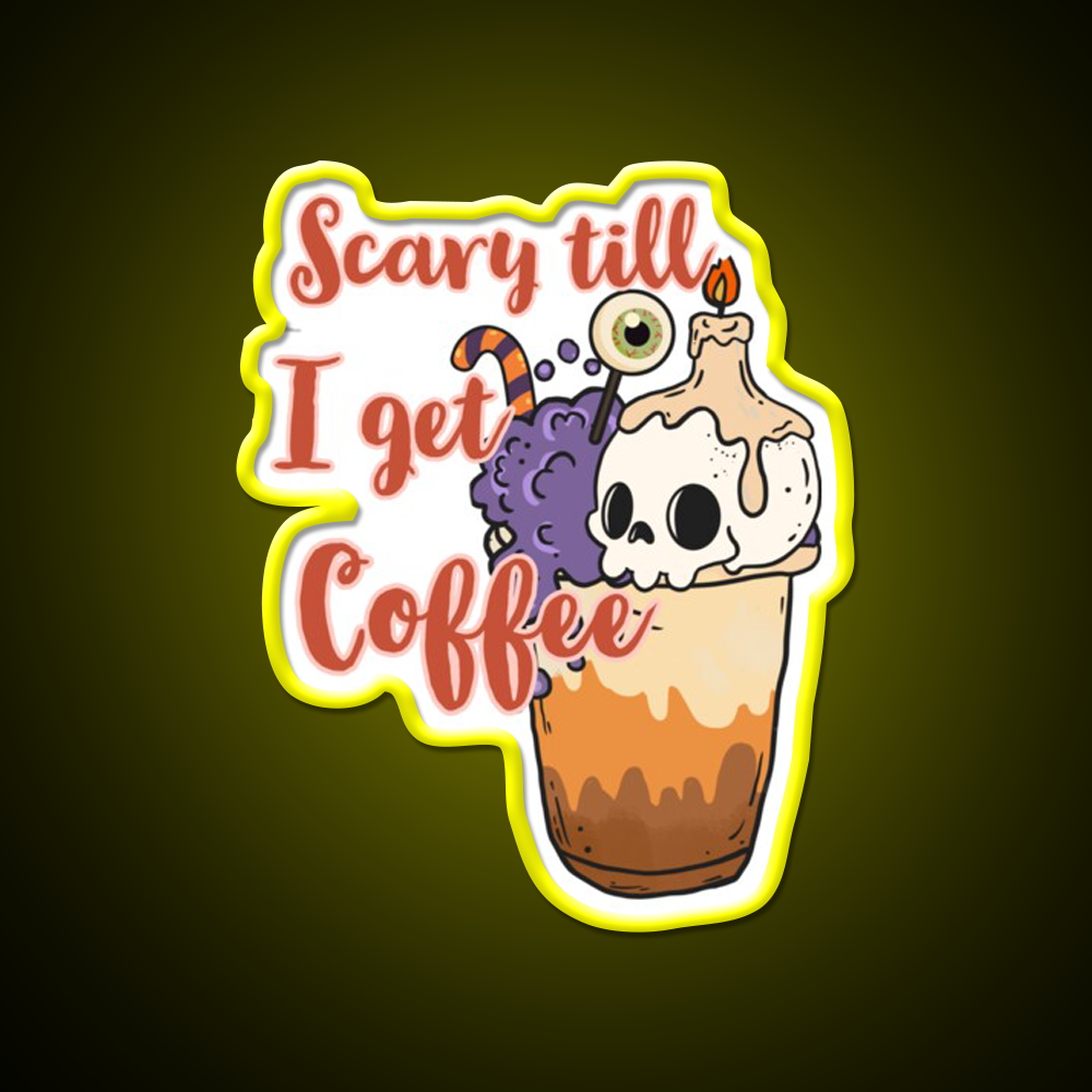 Halloween With Coffee Vibes Cafe Led Neon Sign Espresso Bar Art Rgb Color