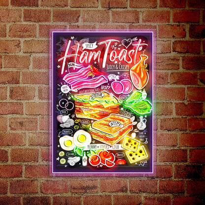 Ham Toast Fast Food Menu Acrylic Led Sign | Shineneon
