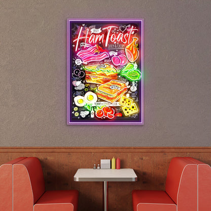 Ham Toast Fast Food Menu Acrylic Led Sign | Shineneon