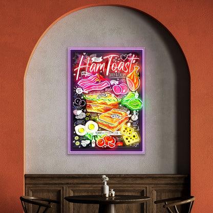Ham Toast Fast Food Menu Acrylic Led Sign | Shineneon