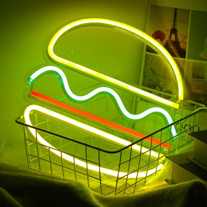 Hamburger Colorful Layers Led Neon Sign Diner Wall Art - Shineneon