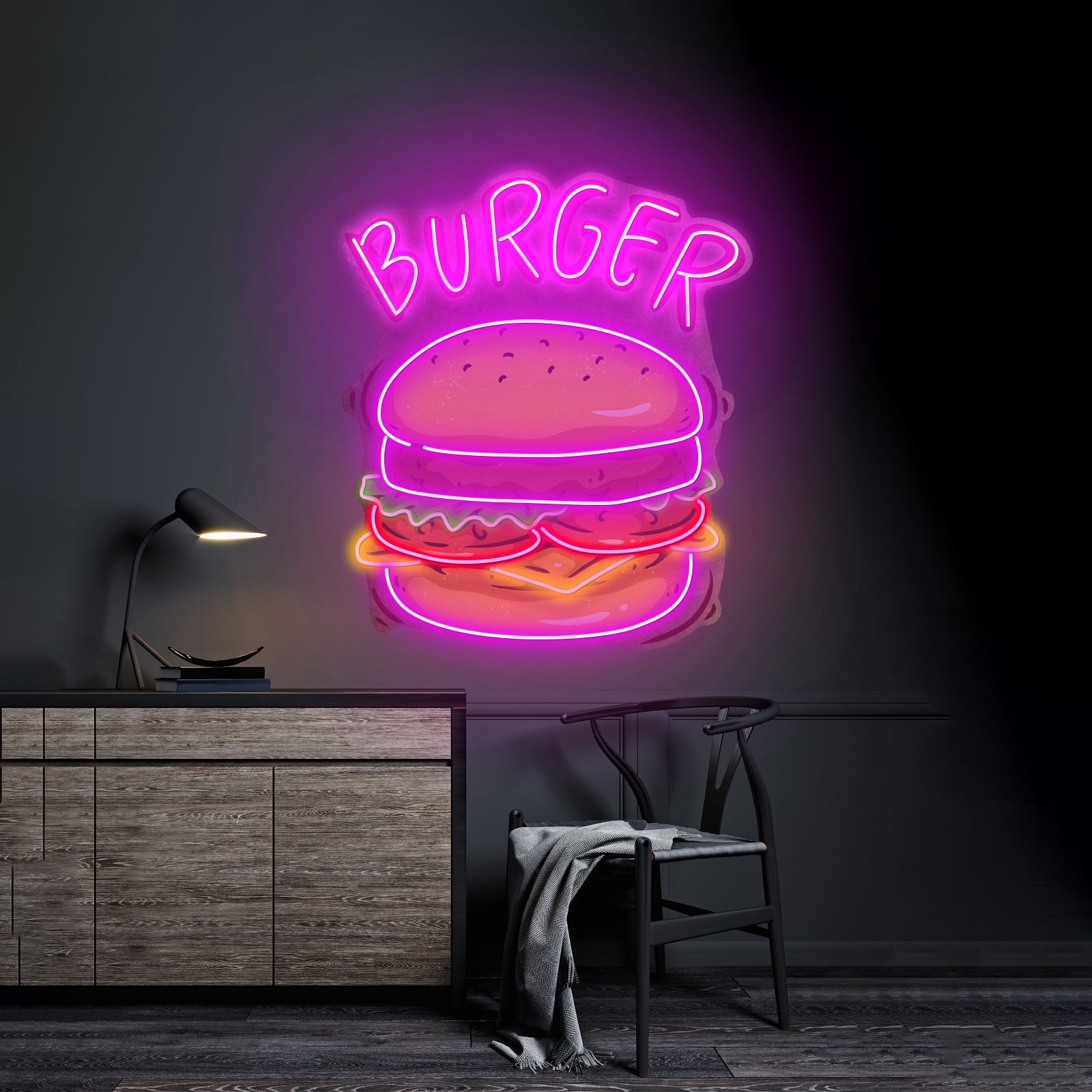 Hamburger Custom Led Signs Artwork For Sale - Shineneon