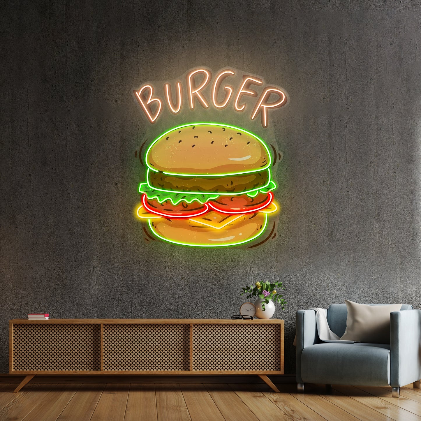 Hamburger Custom Led Signs Artwork For Sale